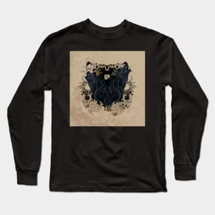 Awesome dark wolves with birds Long Sleeve T-Shirt